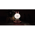 Detská lampička – biely zajačik na skateboarde